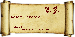 Nemes Zenóbia névjegykártya