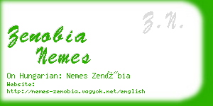 zenobia nemes business card